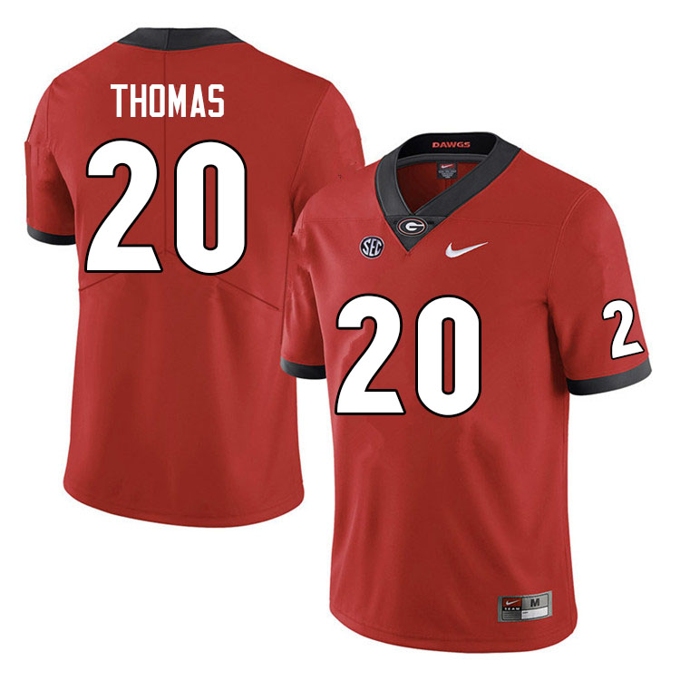 Men #20 JaCorey Thomas Georgia Bulldogs College Football Jerseys Sale-Red Anniversary